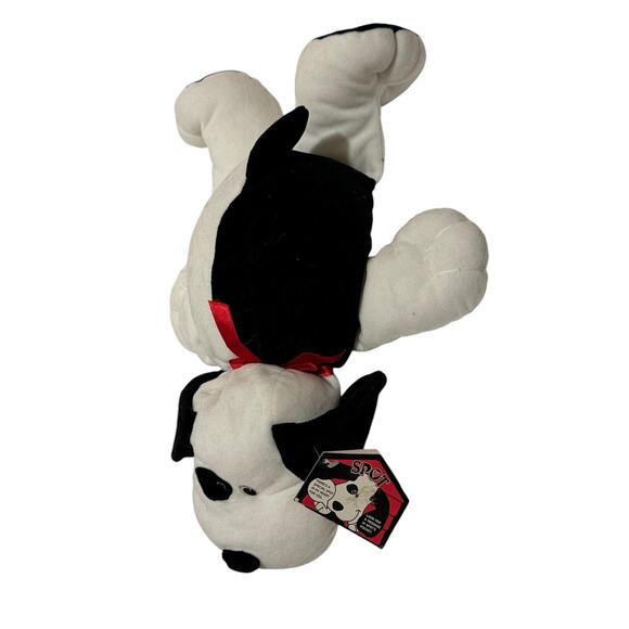 VINTAGE 1994 GIBSON GREETINGS SPOT WHITE & BLACK PUPPY DOG STUFFED ANIMAL PLUSH - Picture 3 of 11